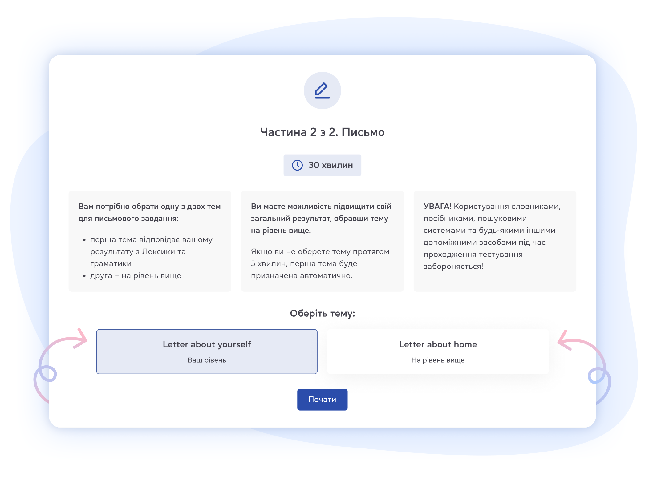 Проверка Writing - Первый Кембриджский центр