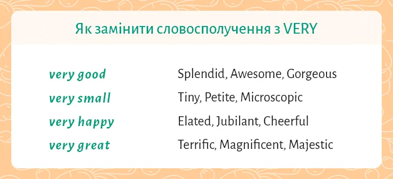 Еще несколько способов избежать словосочетаний с Very