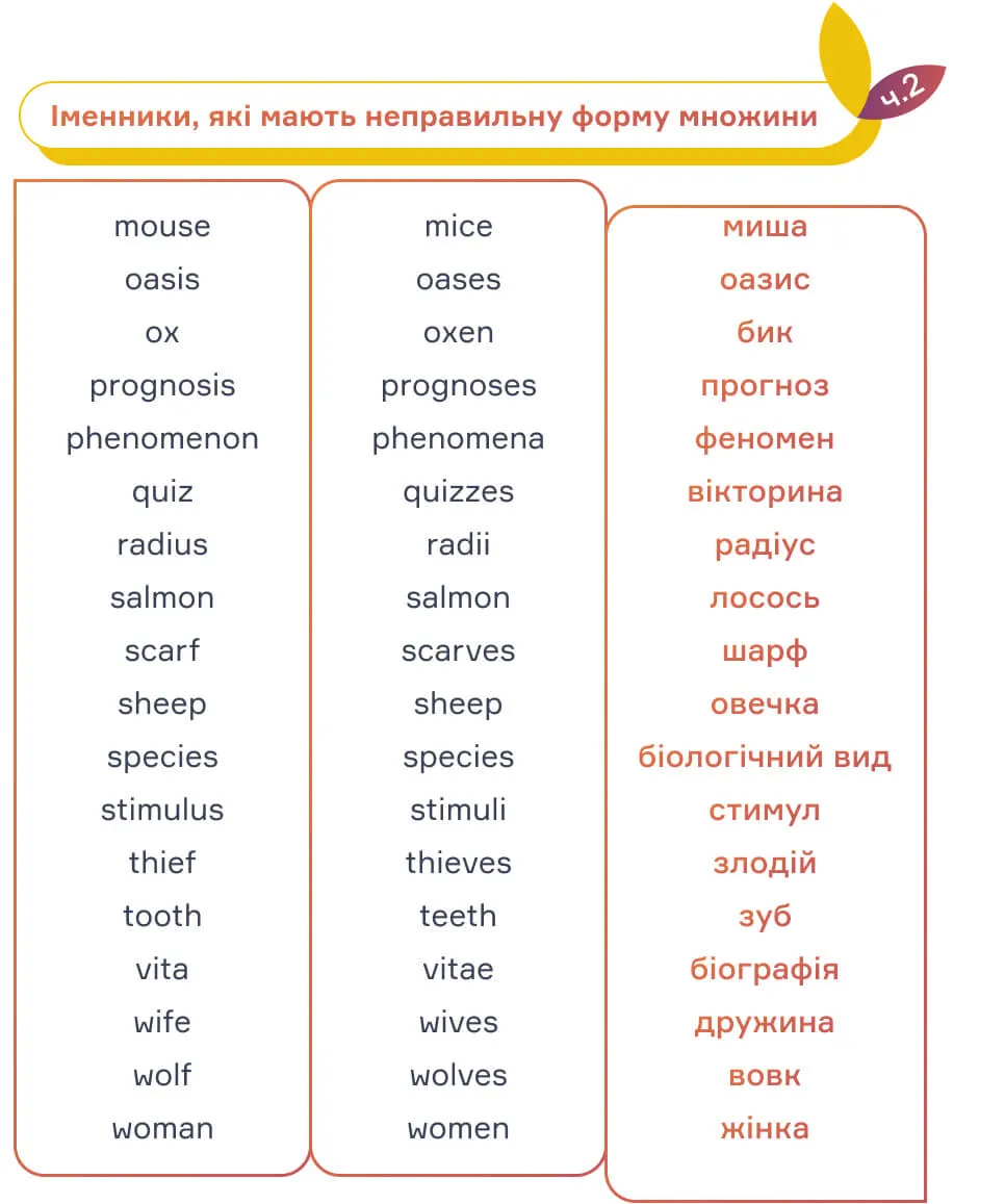 2 - Іменники в англійській мові - блог cambridge.ua