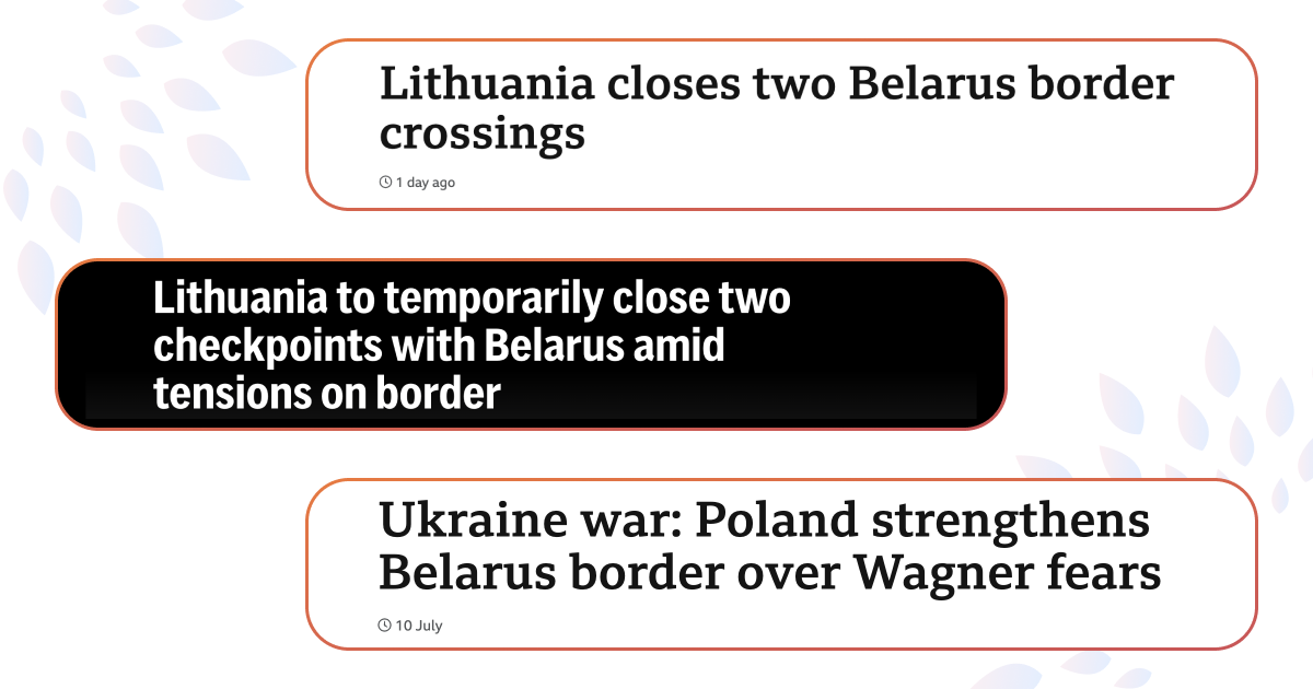 Lithuania Closed Two Border Crossings With Belarus