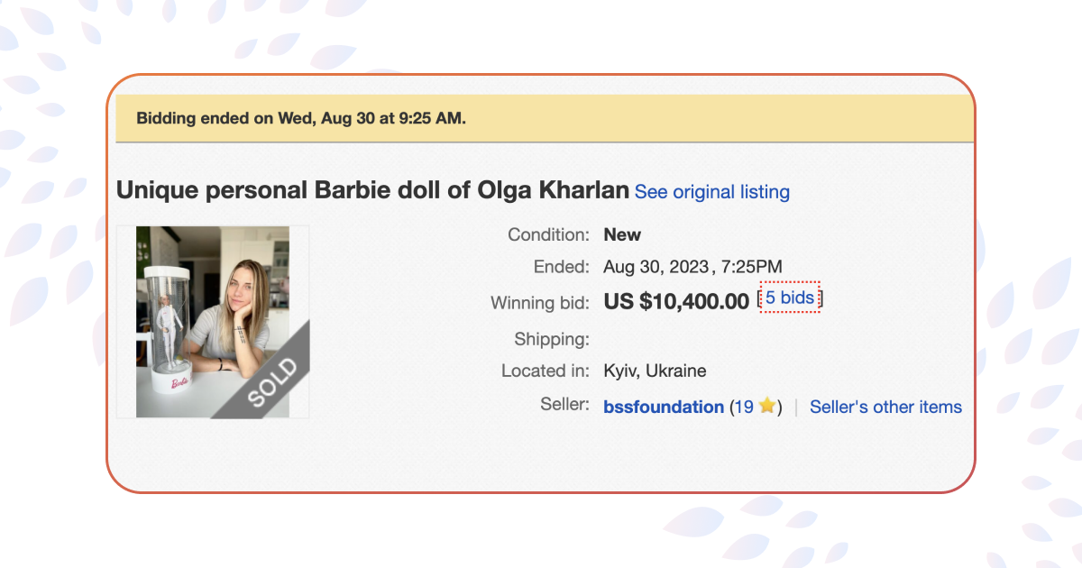 Именную Барби Харлан продали за 10 400$ — новости на английском