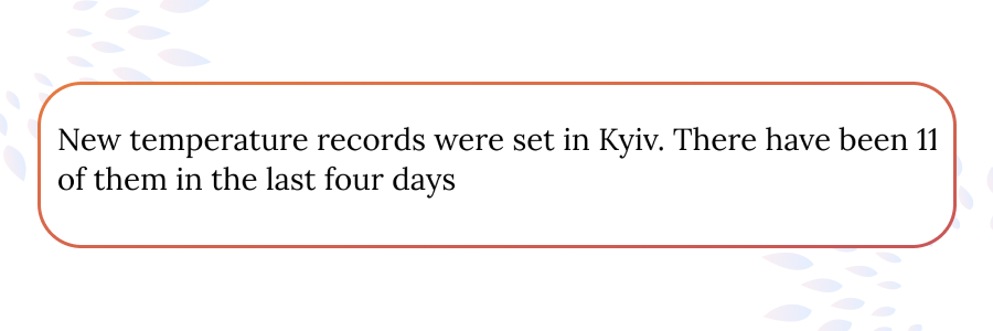 У Києві 11 температурних рекордів — новини англійською