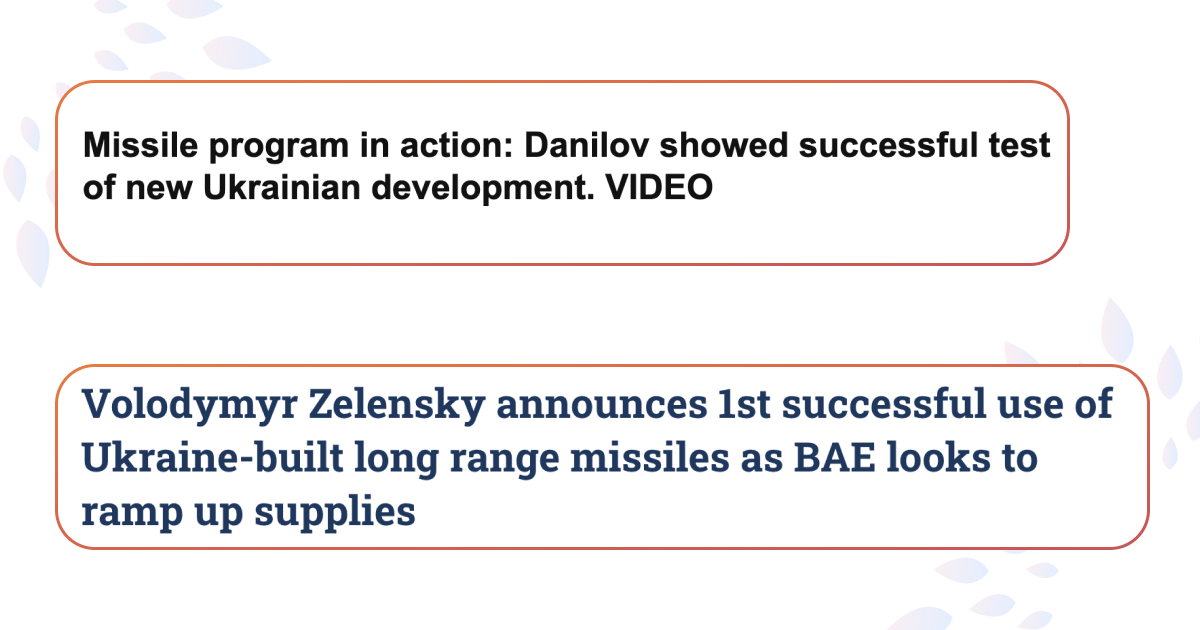 В Україні пройшли успішні випробування нової ракети — новини англійською