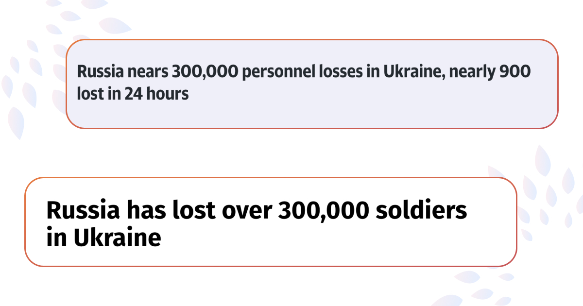 На війні в Україні загинули вже понад 300 тисяч росіян