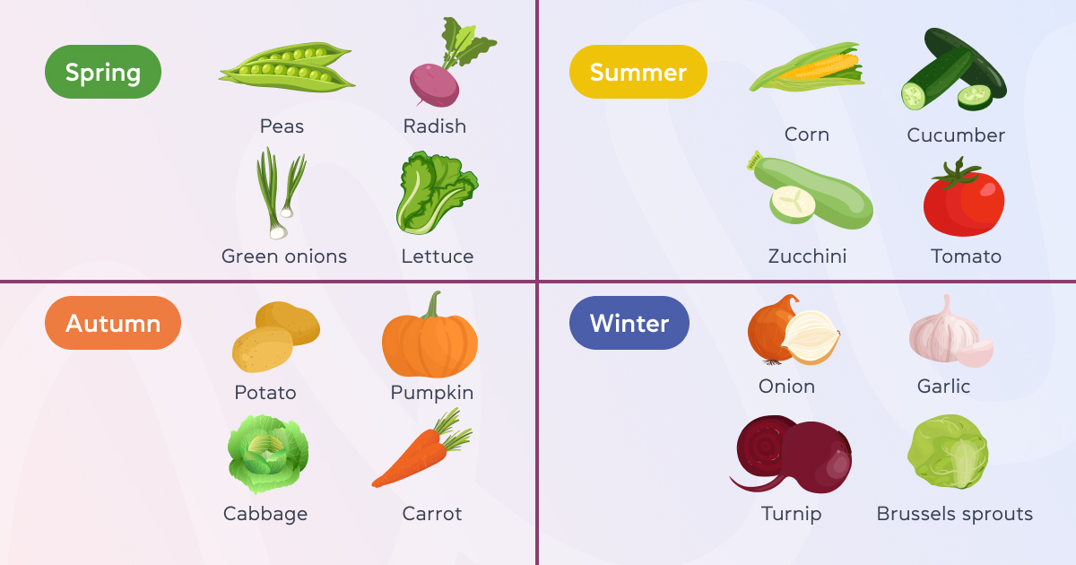 Известные овощи на английском