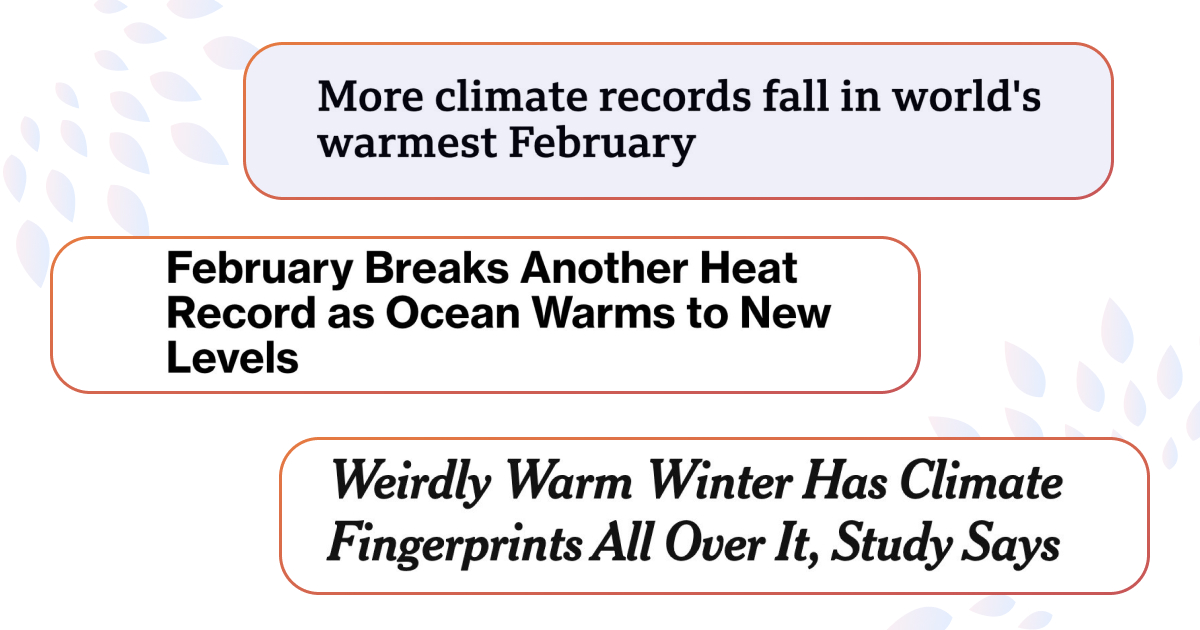 Самый теплый февраль в истории и рекордная температура воды в океане