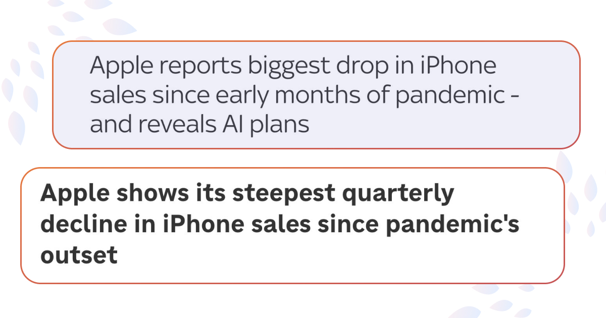 В Apple повідомили про рекордне падіння продажів iPhone та розкрили плани щодо штучного інтелекту