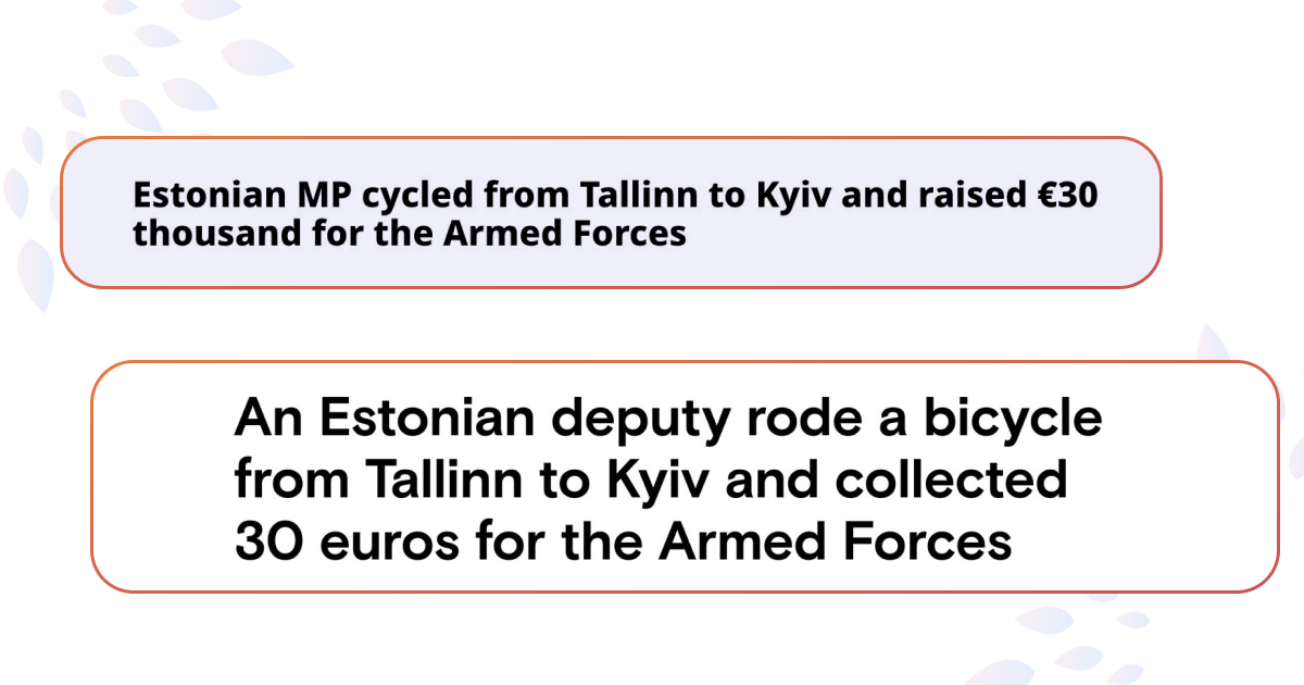Естонський депутат приїхав на велосипеді до Києва та зібрав на потреби ЗСУ 30 тисяч євро