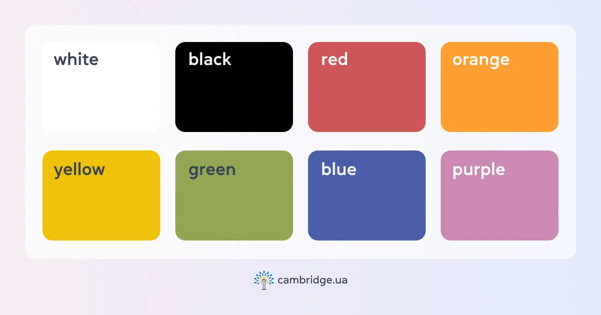 Основні кольори англійської мови - cambridge.ua