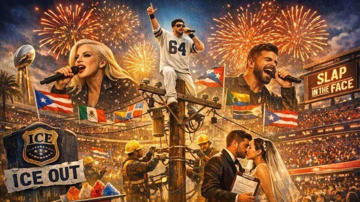 Разбор скандала Super Bowl: что означает на английском «ICE out» и какой скрытый смысл в выступлении Bad Bunny?