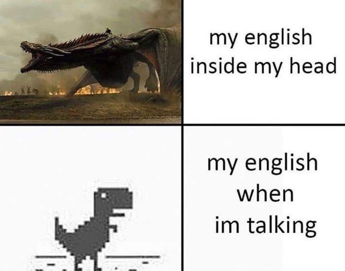 english in my head and talking